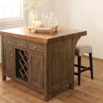 Kitchen Island with Wine Rack
