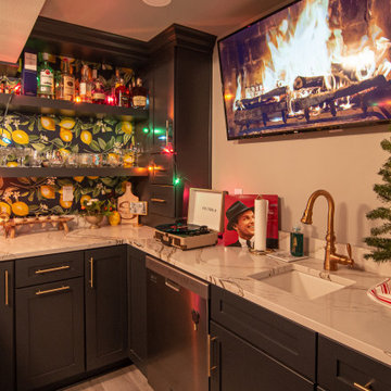 Basement Utilizing Open Space to Shoot Pool and Watch Favorite Sports Team