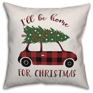 I'll Be Home For Christmas 18"x18" Throw Pillow