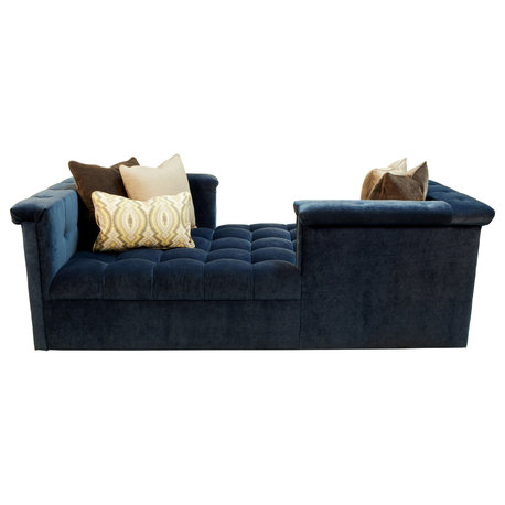 Amante Chaise in Banks Denim Velvet