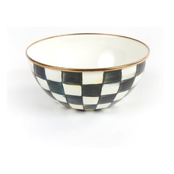 Courtly Check Enamel Everyday Bowl - Small | MacKenzie-Childs - Serving Utensils
