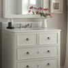 34" Antique-Style White Daleville Bathroom Sink Vanity and Mirror Set