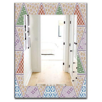 Designart Traditional Patterns Midcentury Frameless Vanity Mirror, 24x32