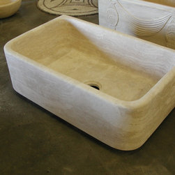 Medium Travertine Farmhouse Kitchen sink - Kitchen Sinks