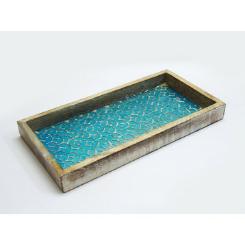 nu steel Aqua Mosaic Wooden Tray