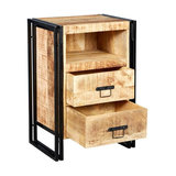 Cosmos Industrial 2-Drawer Side Table