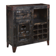 Ashley Furniture Wine Bar Cabinets Houzz Sunset Trading Graphic 9 Bottle Wine Cabinet
