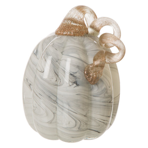 Gray Marble Tall Glass Pumpkin 5.71