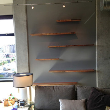live edge floating shelves