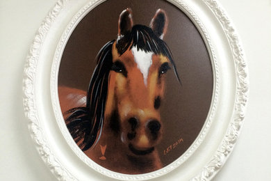 картина "Голова лошади", овальная, AltaModa.