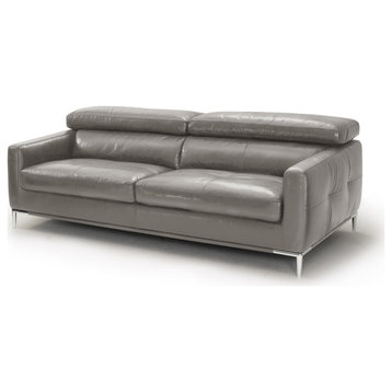 Divani Casa Natalia Modern Dark Gray Leather Sofa