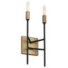 Bodie 2 Light Wall Sconce, Havana Gold and Carbon