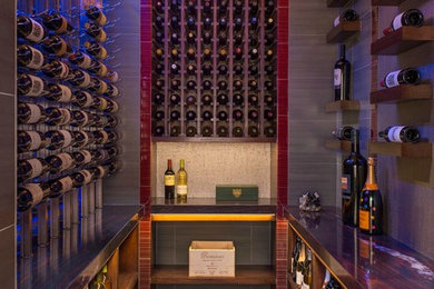 Eclectic wine cellar photo in Dallas