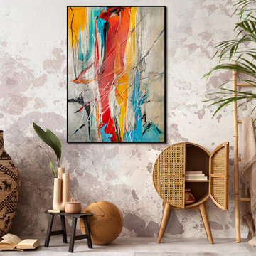 Framed living room wall art "Color Harmonies"