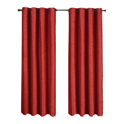 Royal Tradition - Galleria Blackout Thermal Insulated Stripe Curtain, Red, 54"x108" Single - Curtains