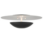 Livex Lighting - Livex Lighting Ventura 2-Light Large Wall Sconce, Black/Brushed Nickel - The Ventura is sleek and sophisticated. This two light fixture can be used in many applications as either a semi-flush or a wall sconce. It is shown here in a black finish with a brushed nickel finish reflector.