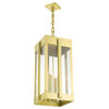 Natural Brass Art Deco, Sophisticated Outdoor Pendant Lantern
