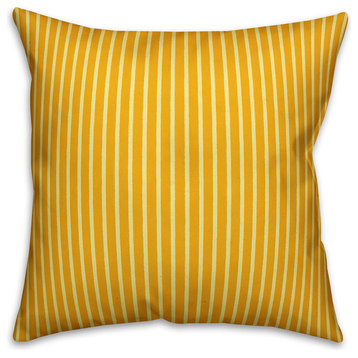Yellow Stripes Outdoor Throw Pillow, 18"x18"