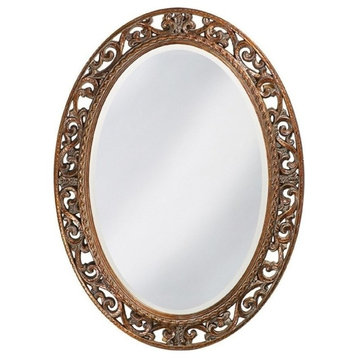 Howard Elliott Suzanne Oval Mirror, Antique Gold