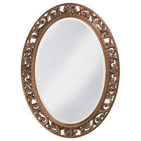 Howard Elliott Suzanne Oval Mirror, Antique Gold