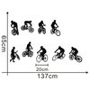 DIY Wall Decoration Bicycle with Cyclist Cars Fitness Wall Decals (9pcs)