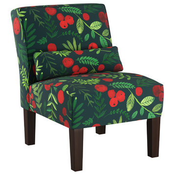 Joel Armless Chair, Holly Evergreen