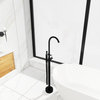 Single Handle Floor Mounted Clawfoot Tub Faucet, Matte Black