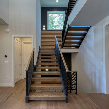 Project #113 | Freestanding Open-Riser Staircase with Twin Stringers