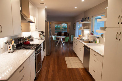 Kitchen - mid-century modern kitchen idea in Austin
