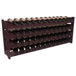 Wine Racks America - 48-Bottle Scalloped Wine Rack, Redwood, Burgundy Stain - Stack four cases of wine in a decorative 48 bottle rack using pressure-fit joints for easy assembly. This rack requires no hardware, no tools, and is ready to use as soon as it arrives. Makes for a perfect gift and stores wine on any flat surface.
