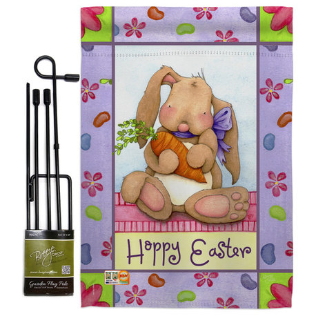 Bunny and Beans Spring Easter Garden Flag Set