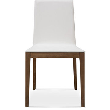 Adeline Dining Chair, Set of 2, White, Light Walnut, Wood