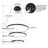 Black 3-Rings LED Modern Chandelier Ceiling Pendant Light, Daylight/6000k