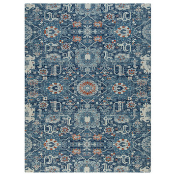 40" x 54" Alta Blue and Ivory 1/2" Rug'd Chair Mat