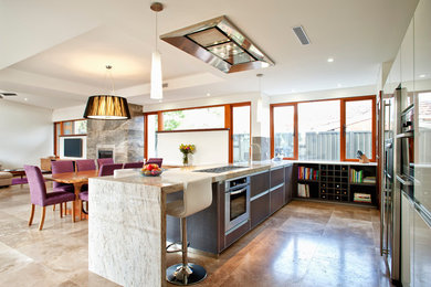 Inspiration for a contemporary kitchen in Perth with stainless steel appliances.
