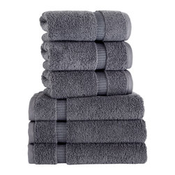 Makroteks - Villa Collection Hand Towel Set, Gray - Bath Towels