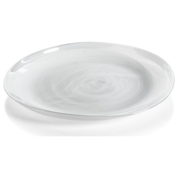 Reneta 10.25" Alabaster Glass Plates, Set of 6