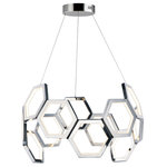ET2 Lighting - Polygon LED Pendant - Hexagonal shaped sections of Polished Chrome are artfully attached to create this magnificent lighting form. Only a few companies in the world have the expertise to construct a fixture of this caliber.