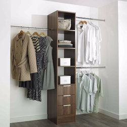 Deluxe 3 Drawer Tower Shelving Unit with Hanging Bars - Products