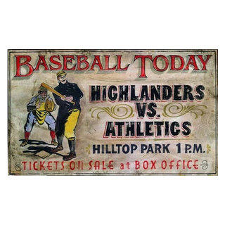 Nostalgic Vintage Signs Baseball Today Primitive Sports Sign - Rustic -  Novelty Signs - by My Barnwood Frames | Houzz