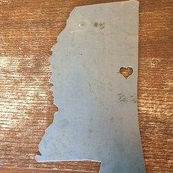 Custom raw metal state mississippi 12" - Metal Wall Art