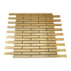 Shiny Gold Stainless Steel Subway Style Mosaic Tiles - Home Accessories & Decor