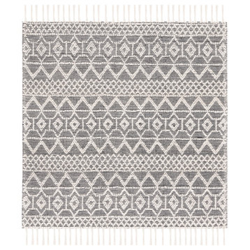 Safavieh Couture Natura Collection NAT341 Rug, Ivory/Black, 6'x6' Square