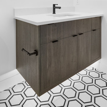 Modern New Home - Wood Grain Melamine Vanity