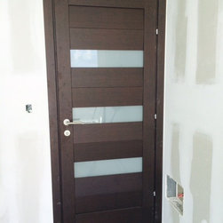 Modern Swing Door with Laminate Insert in Wenge Finish - Interior Doors