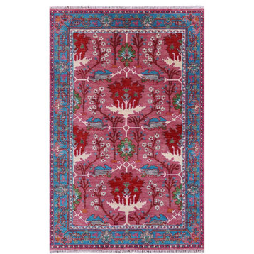 5' 0" X 7' 11" Turkish Oushak Hand Knotted Wool Rug - Q15874