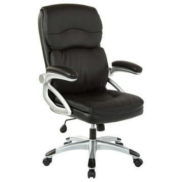 High Back Leather Executive Manager's Chair with Black Bonded Leather