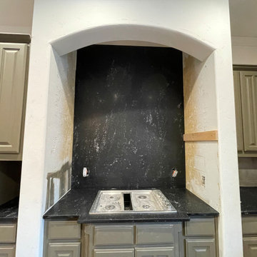 Black granite honed kitchen countertops