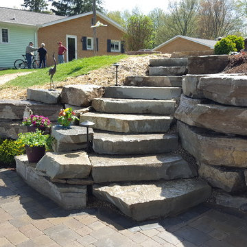 Limestone Retaining Wall Project on Sanford Lake