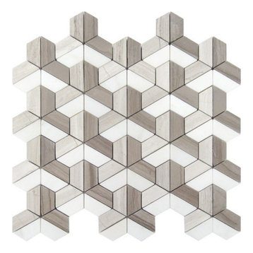 Dimensions 3D Block Mosaic Tile, 50 Sq. ft., 12"x12"